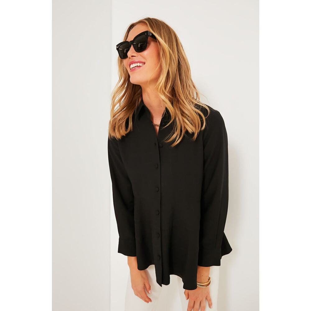 POMANDER PLACE Black Ashlen Blouse Size M NWT Retail $98 Tuckernuck